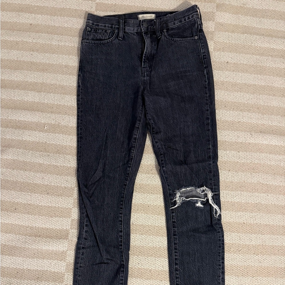 Madewell Black Jeans Distressed Style